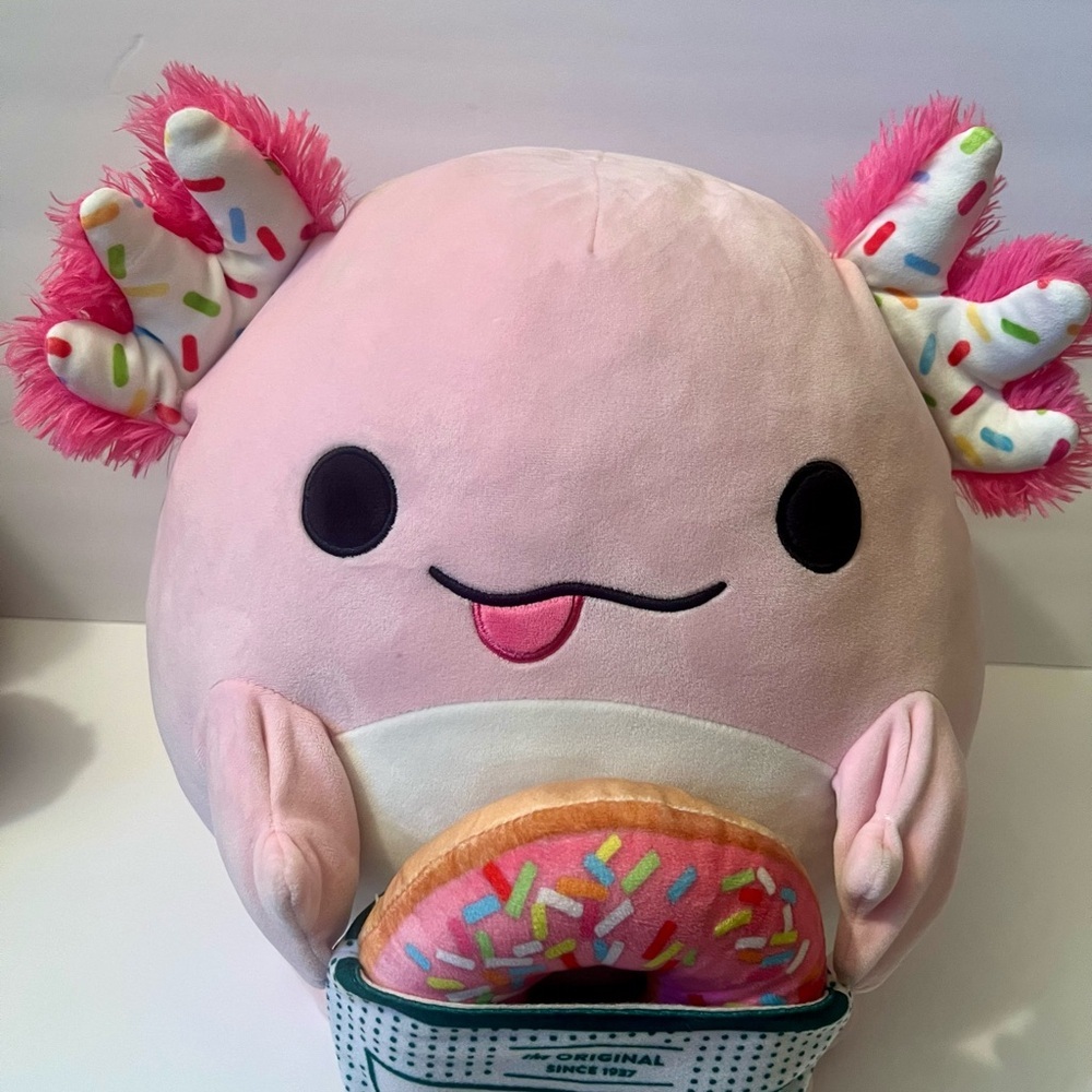 Squishmallows Krispy Kreme Donut Axolotl 14-inch Plush Pink Soft Stuffed Animal - Picture 3 of 9